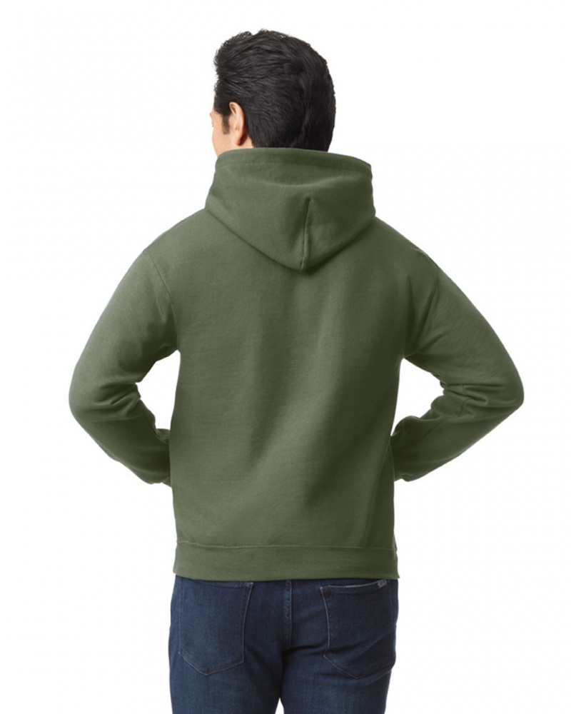 Men's Gildan 18500 Hoodie Military Green | INXU42013