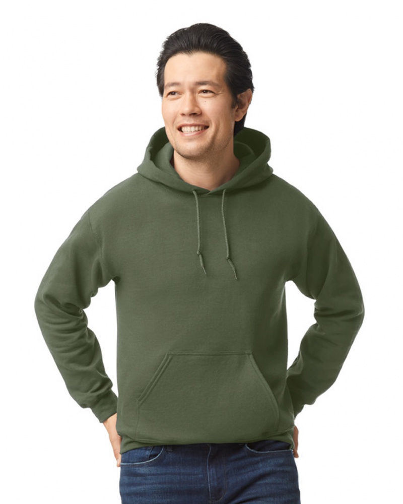 Men\'s Gildan 18500 Hoodie Military Green | INXU42013