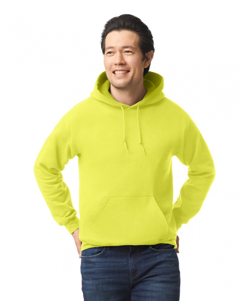 Men\'s Gildan 18500 Hoodie Safety Green | MSQT21945