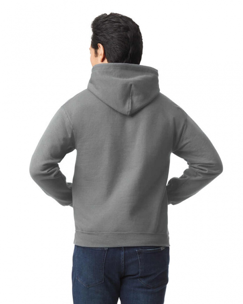 Men's Gildan 18500 Hoodie Sweatshirt Graphite Heather | BUMH09312