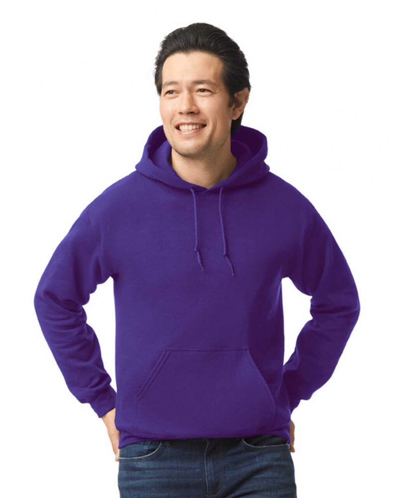 Men\'s Gildan 18500 Hoodie Sweatshirt Purple | LXUJ67298