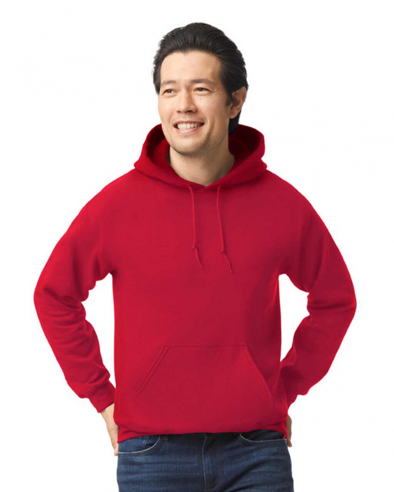 Men\'s Gildan 18500 Hoodie Sweatshirt Cherry Red | VGKY38597