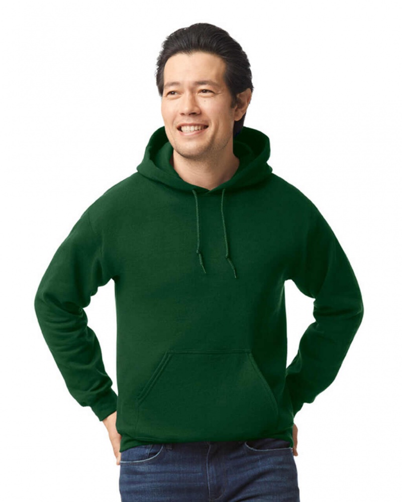 Men\'s Gildan 18500 Hoodie Sweatshirt Forest Green | EMRU68205