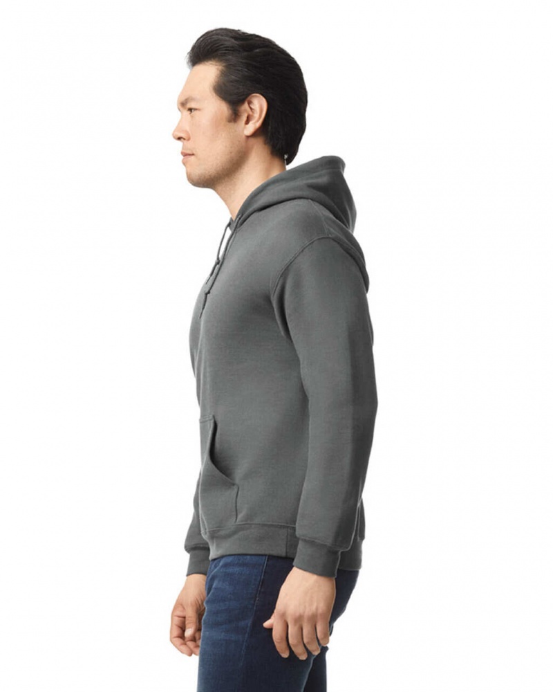 Men's Gildan 18500 Hoodie Sweatshirt Charcoal | ENIB47958