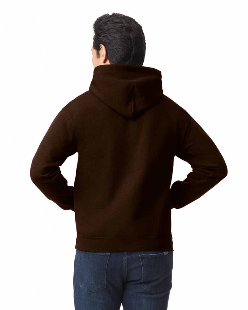 Men's Gildan 18500 Hoodie Sweatshirt Dark Chocolate | ZKBE07635