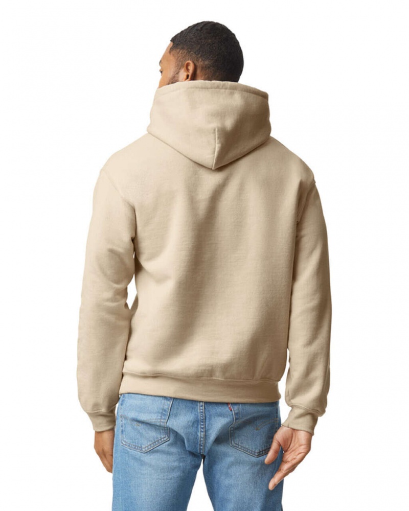 Men's Gildan 18500 Hoodie Sweatshirt Sand | TMIJ30172