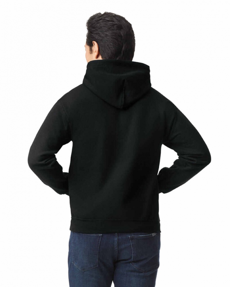 Men's Gildan 18500 Hoodie Sweatshirt Black | IHTS62703