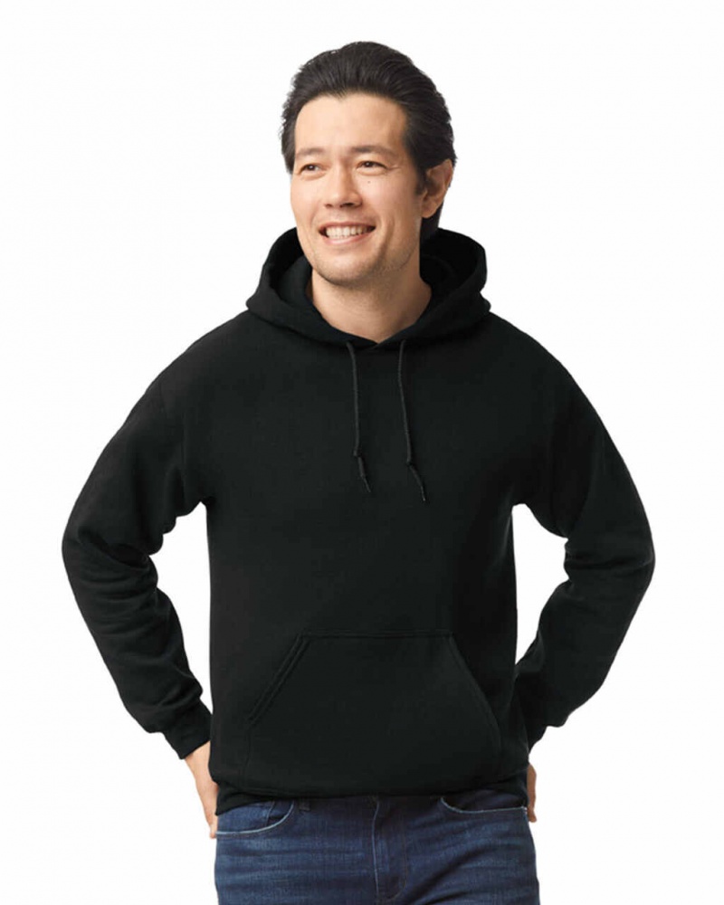 Men\'s Gildan 18500 Hoodie Sweatshirt Black | IHTS62703