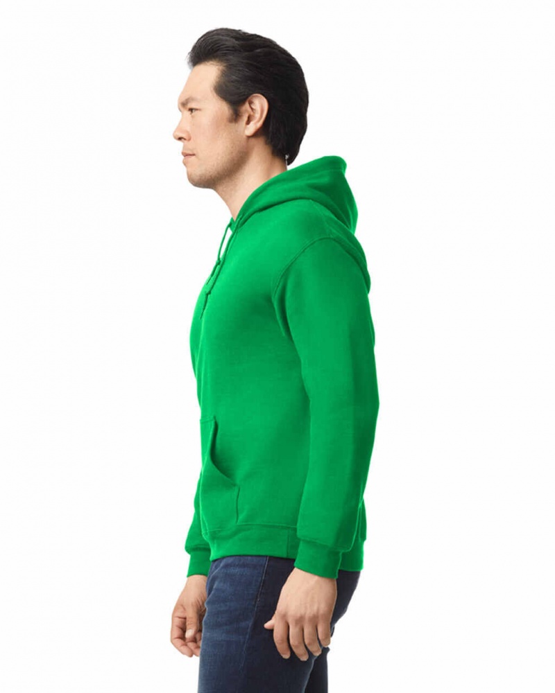 Men's Gildan 18500 Hoodie Sweatshirt Irish Green | EHFV35294