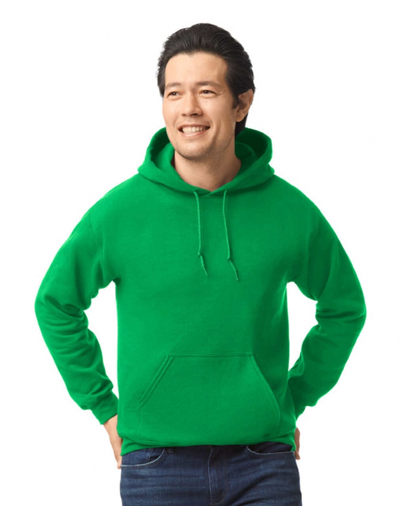 Men\'s Gildan 18500 Hoodie Sweatshirt Irish Green | EHFV35294