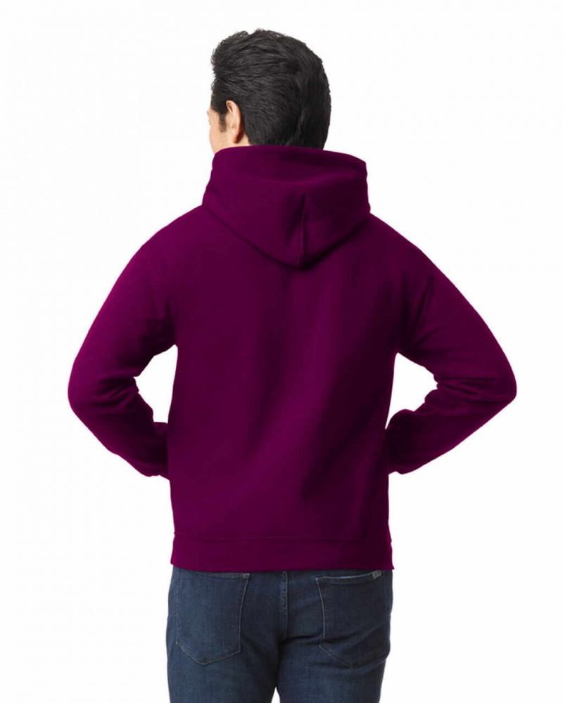 Men's Gildan 18500 Hoodie Sweatshirt Maroon | BMOZ13562