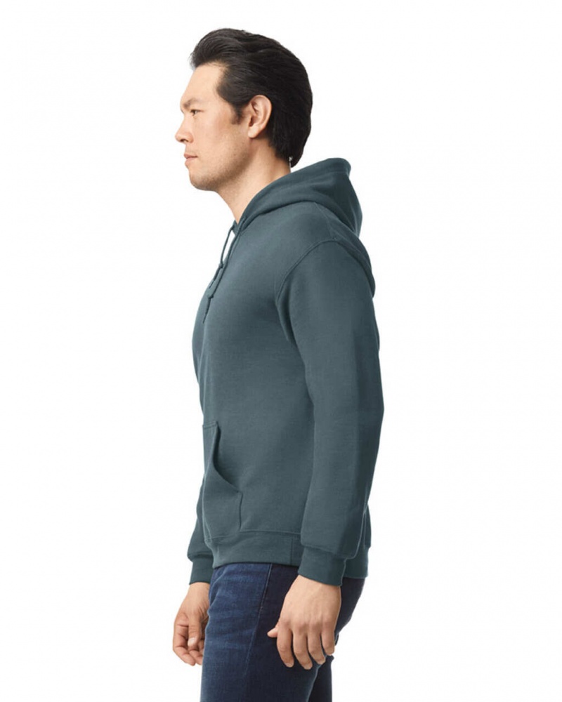 Men's Gildan 18500 Hoodie Sweatshirt Dark Heather | HMKJ65801