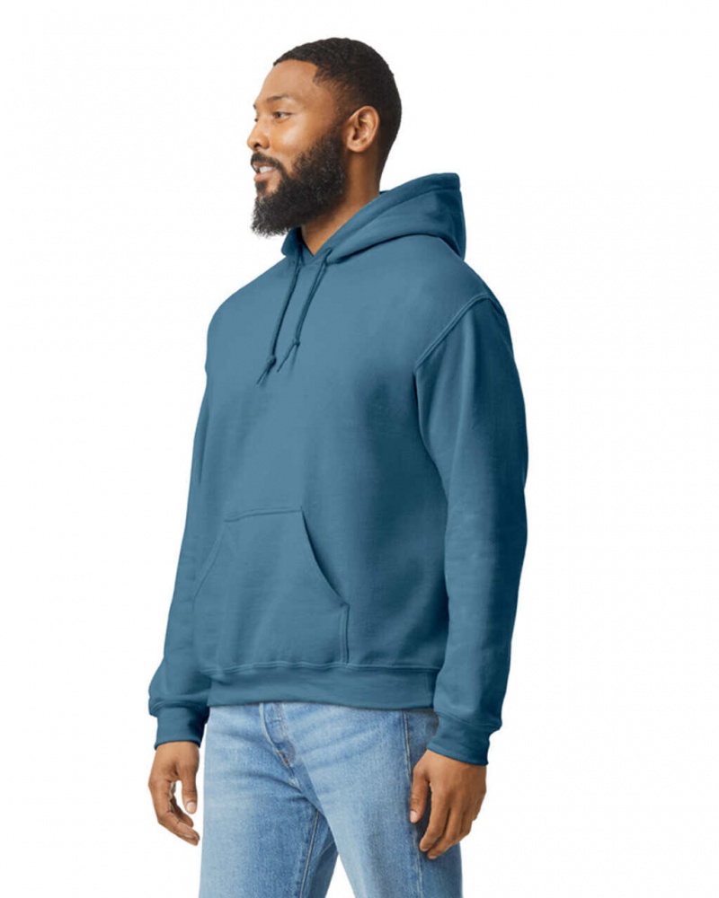 Men's Gildan 18500 Hoodie Sweatshirt Indigo Blue | TMBV74591