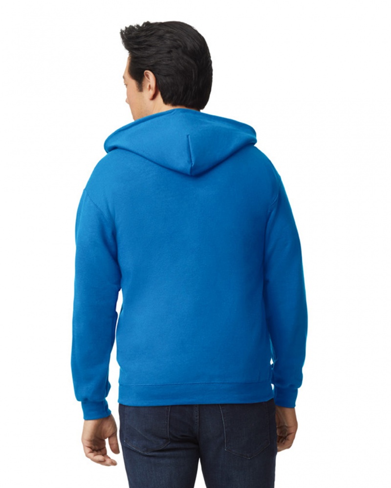 Men's Gildan 18600 Full Zip Hoodie Royal | EUMR67054