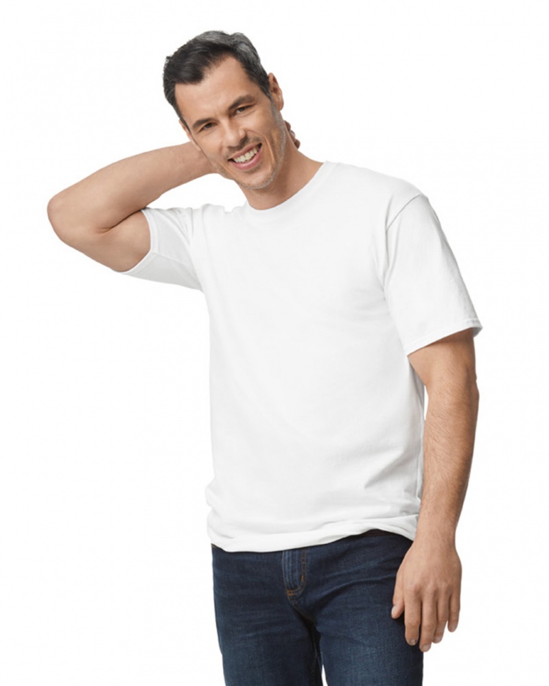 Men's Gildan 2000T Tall T-Shirts White | SLUP75841