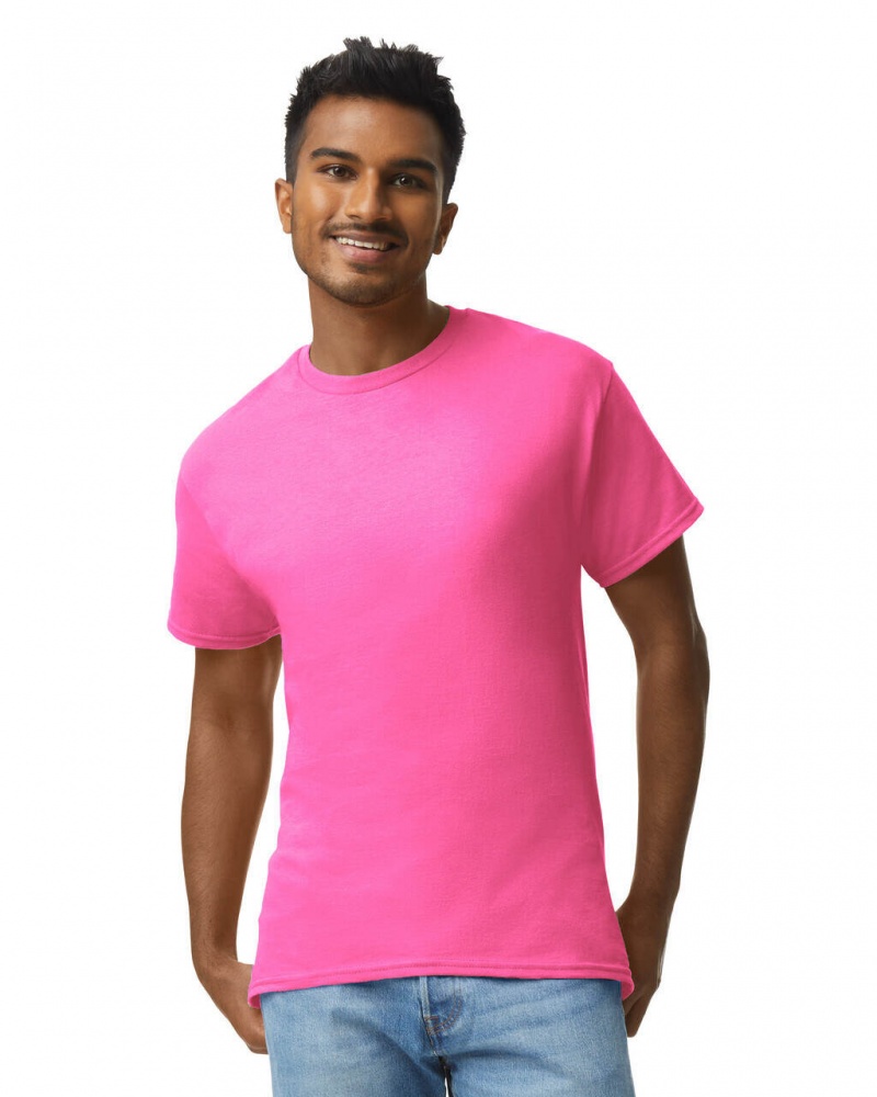 Men\'s Gildan 2000 T-Shirts Safety Pink | LYTC82301