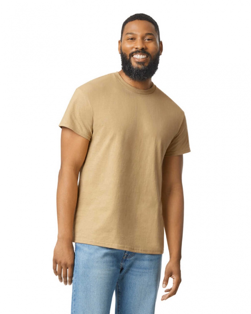 Men\'s Gildan 2000 T-Shirts Tan | PNZW62350