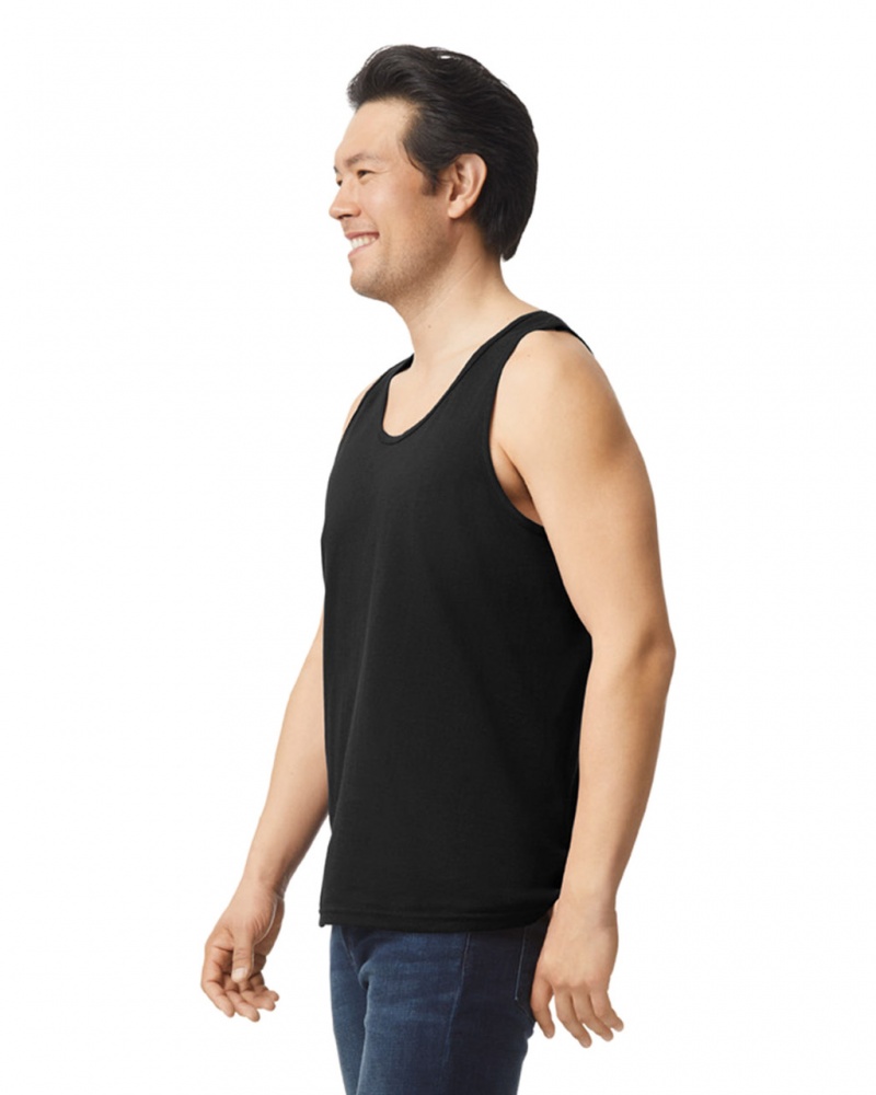 Men's Gildan 2200 Tanks Black | OVRB84275