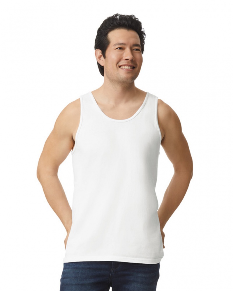 Men\'s Gildan 2200 Tanks White | RVWF62713