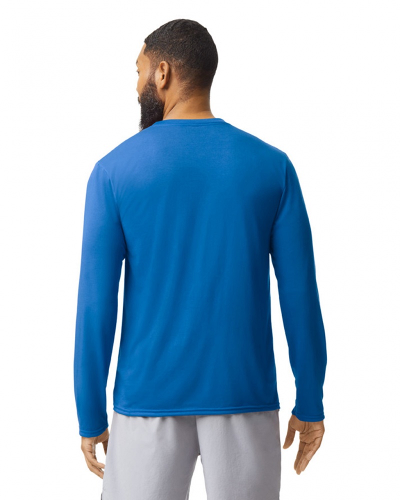 Men's Gildan 42400 Long Sleeve T-Shirts Royal | HQXY47915