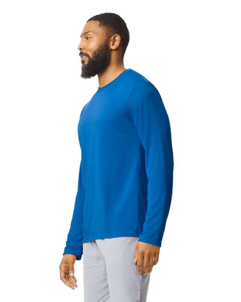 Men's Gildan 42400 Long Sleeve T-Shirts Royal | HQXY47915