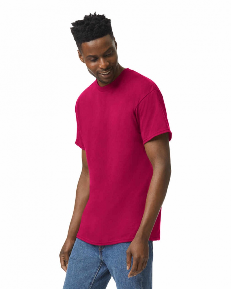 Men's Gildan 5000 T-Shirts Antique Cherry Red | CEKA43678