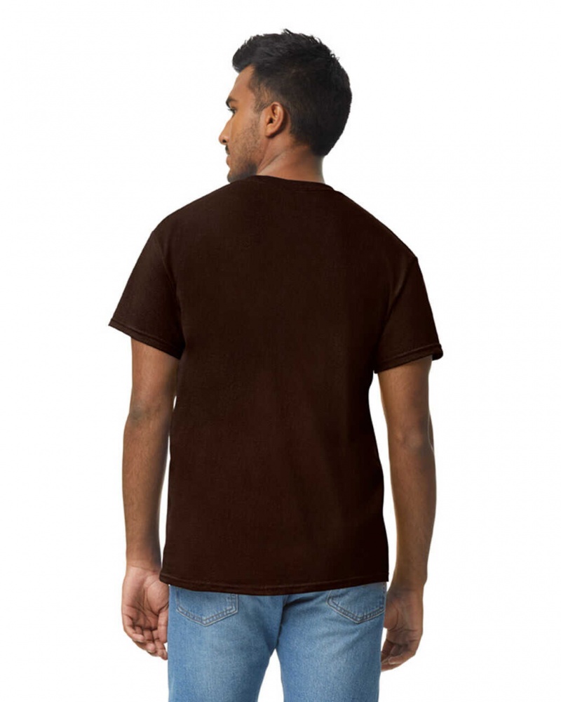 Men's Gildan 5000 T-Shirts Dark Chocolate | OZQY09483