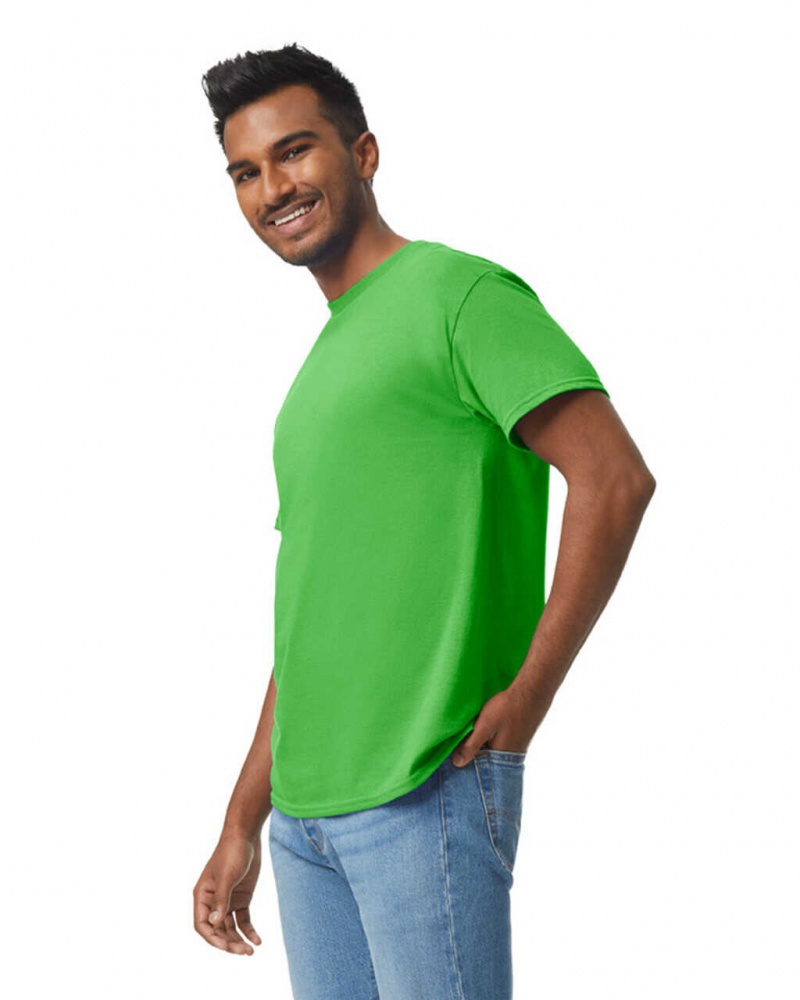 Men's Gildan 5000 T-Shirts Electric Green | PKVR46702