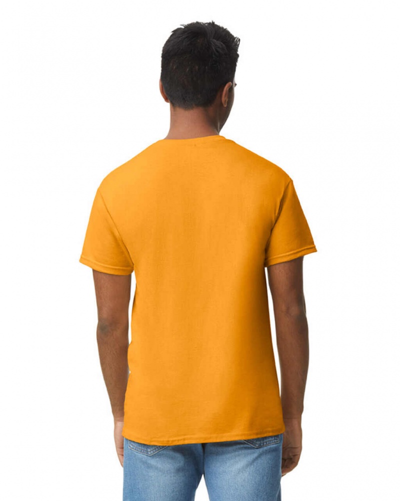 Men's Gildan 5000 T-Shirts Gold | VZFN92053