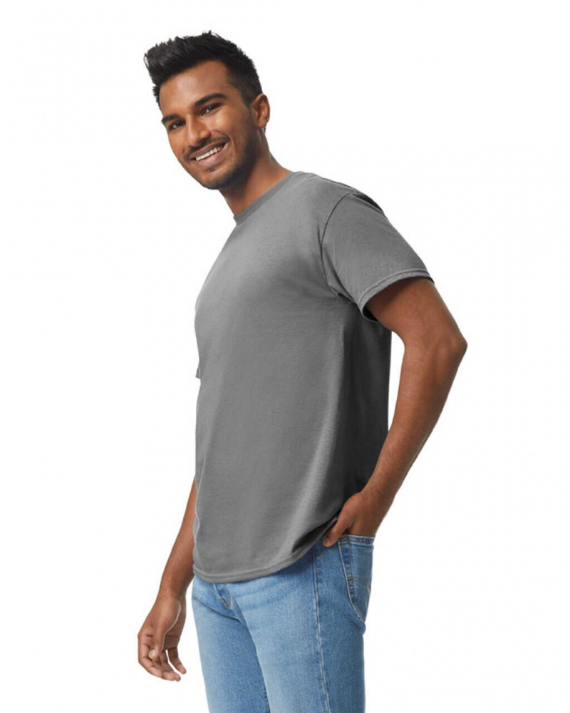 Men's Gildan 5000 T-Shirts Graphite Heather | CVLB53896