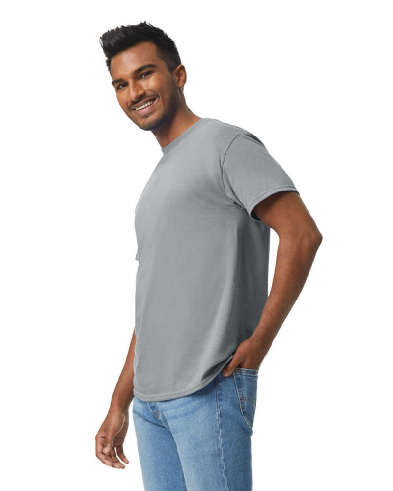 Men's Gildan 5000 T-Shirts Gravel | UIDV01256