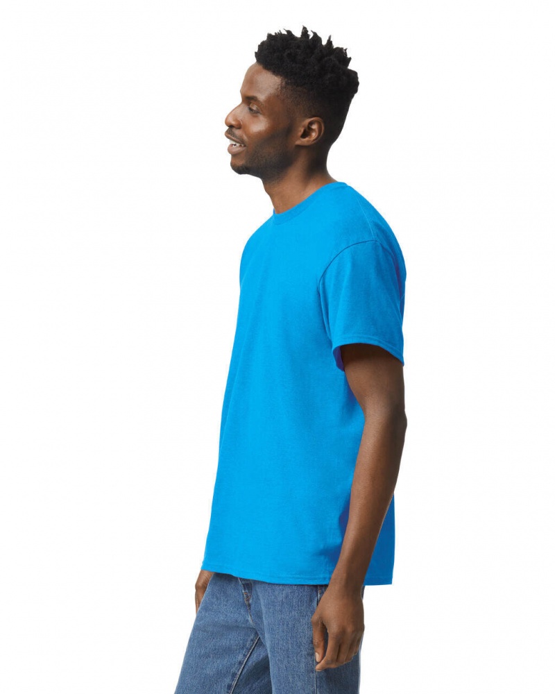 Men's Gildan 5000 T-Shirts Heather Sapphire | FWVR37106