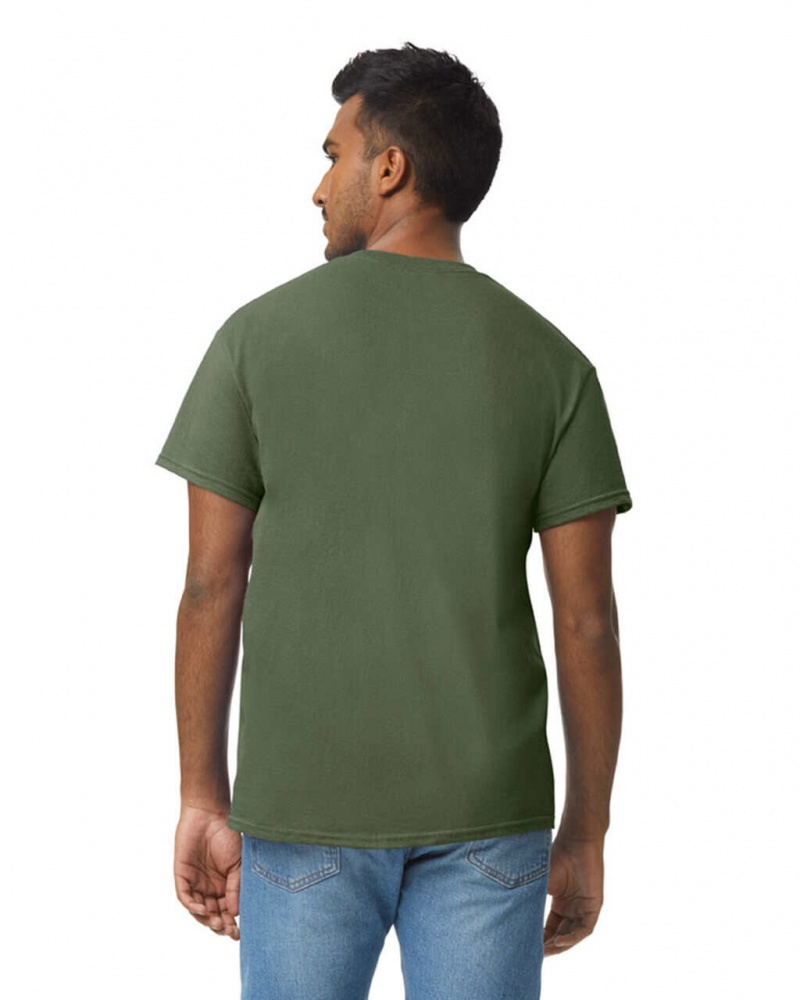 Men's Gildan 5000 T-Shirts Military Green | TQDS20745