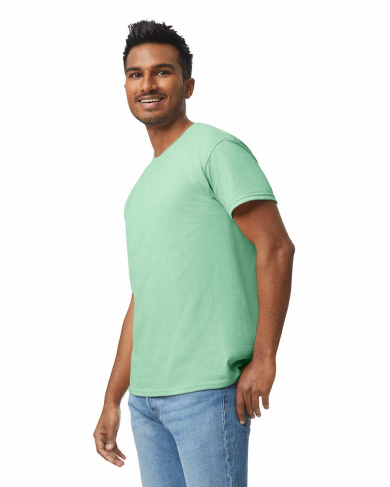 Men's Gildan 5000 T-Shirts Mint Green | FIWD08427