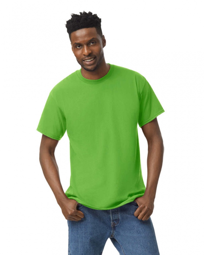 Men's Gildan 5000 T-Shirts Neon Green | PGRT46089