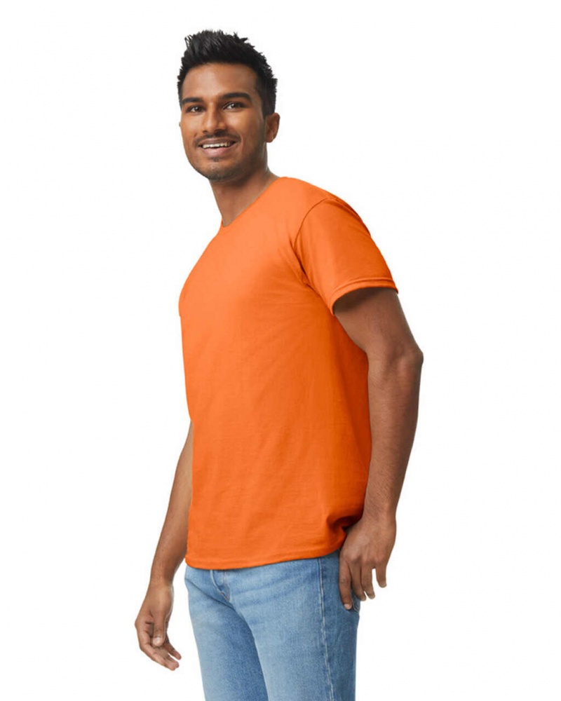 Men's Gildan 5000 T-Shirts S Orange | EKHB78064