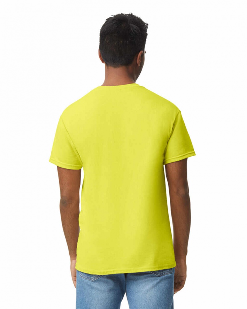 Men's Gildan 5000 T-Shirts Safety Green | ZMCL73510