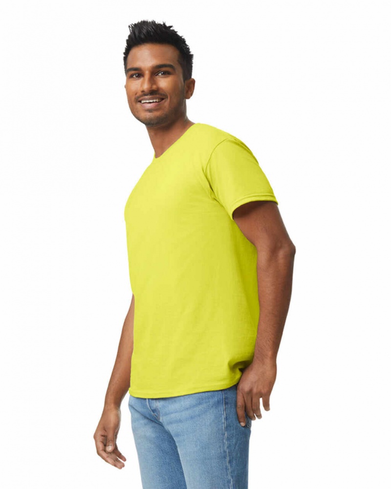 Men's Gildan 5000 T-Shirts Safety Green | ZMCL73510