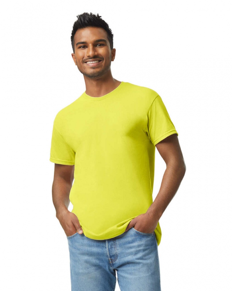 Men\'s Gildan 5000 T-Shirts Safety Green | ZMCL73510