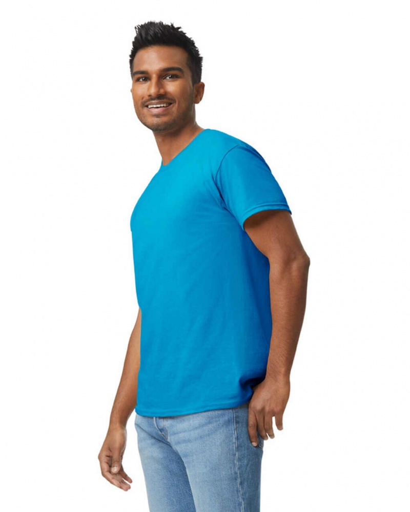 Men's Gildan 5000 T-Shirts Sapphire | AVBM69403