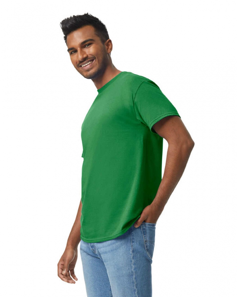 Men's Gildan 5000 T-Shirts Turf Green | EAMB68032