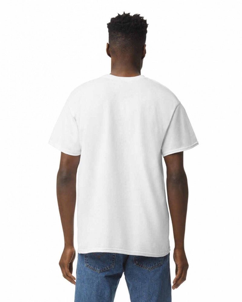 Men's Gildan 5000 T-Shirts White | UKTR73405