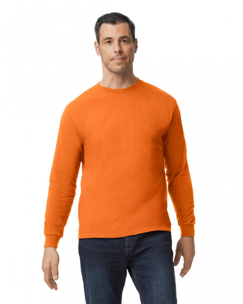 Men\'s Gildan 5400 Long Sleeve T-Shirts S Orange | ONGU79653