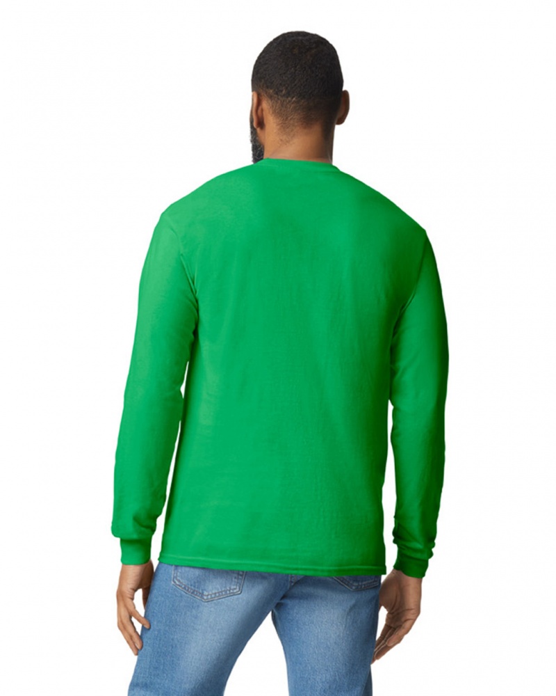 Men's Gildan 5400 Long Sleeve T-Shirts Irish Green | QOEW96742