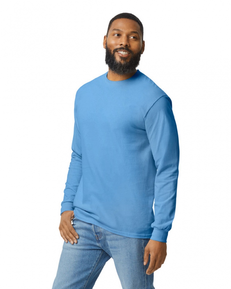 Men's Gildan 5400 Long Sleeve T-Shirts Carolina Blue | GWTB21970