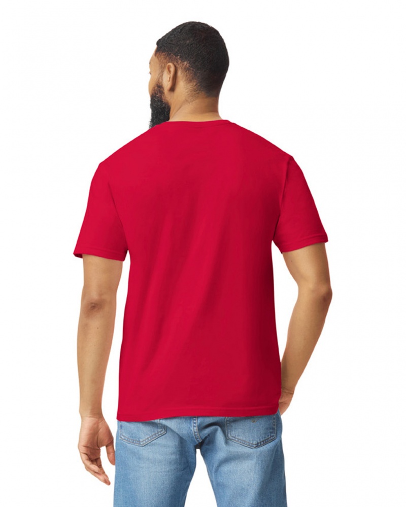 Men's Gildan 64000 T-Shirts Cherry Red | ABNX69701