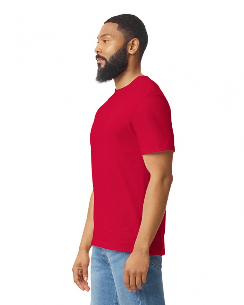 Men's Gildan 64000 T-Shirts Cherry Red | ABNX69701