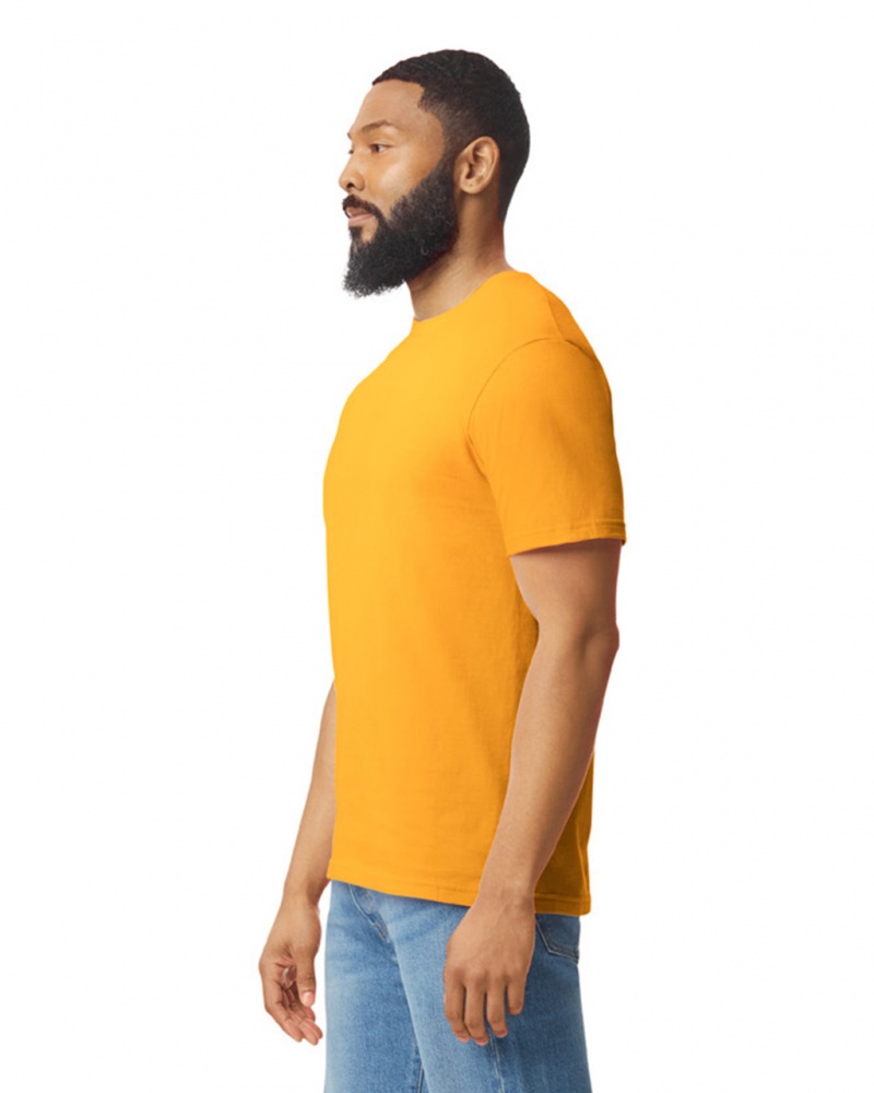 Men's Gildan 64000 T-Shirts Gold | SZAX95846