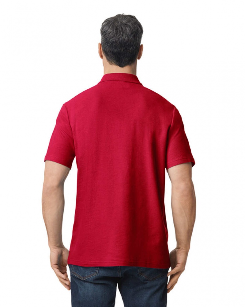 Men's Gildan 64800 Pique Polo Cherry Red | LMVJ63485