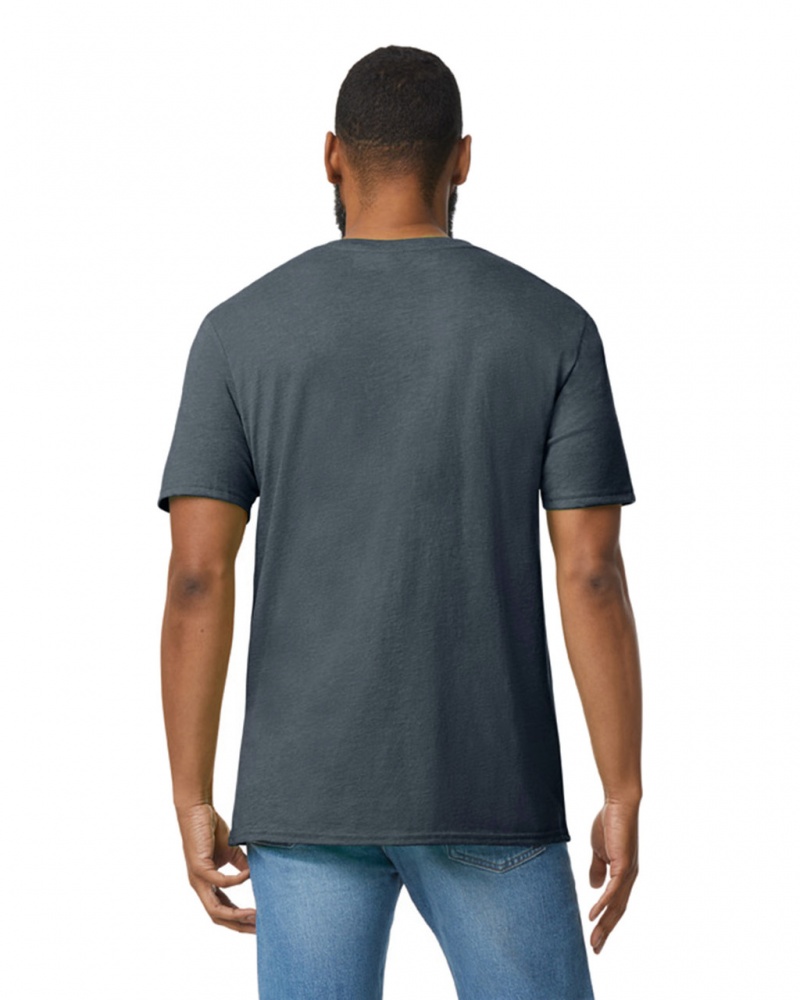 Men's Gildan 64V00 V-Neck T-Shirts Dark Heather | NIFB15276